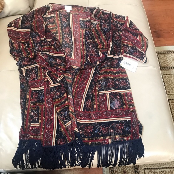 LuLaroe Monroe Fringed Kimono, Large, NWT - Picture 1 of 5